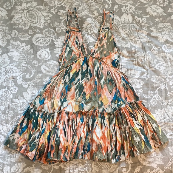 Free People colorful printed mini dress - Picture 1 of 3